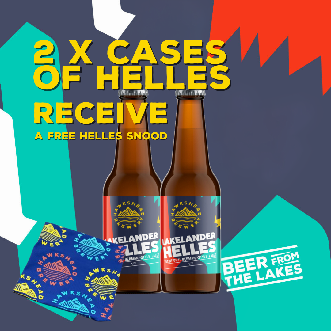 2 x Cases Lakelander Helles Lager (24x330ml Bottles) + A Free Helles Snood