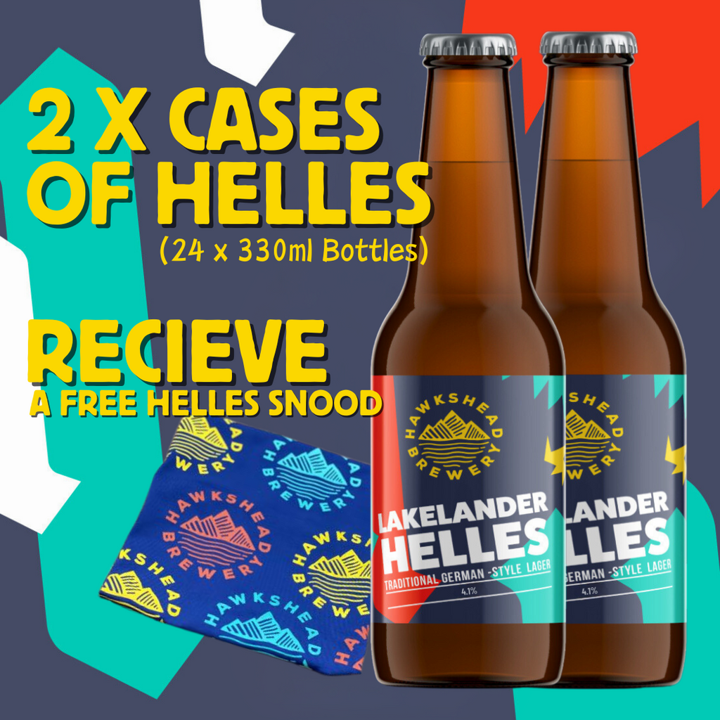 2 x Cases Lakelander Helles Lager (24x330ml Bottles) + A Free Helles Snood